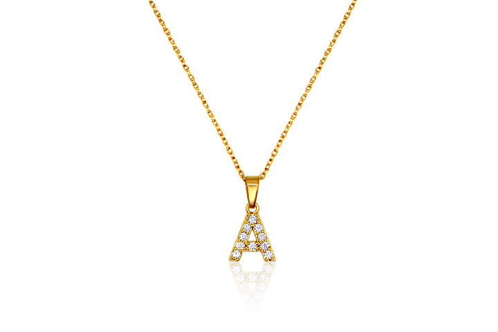 Dainty Pave Initial Necklace