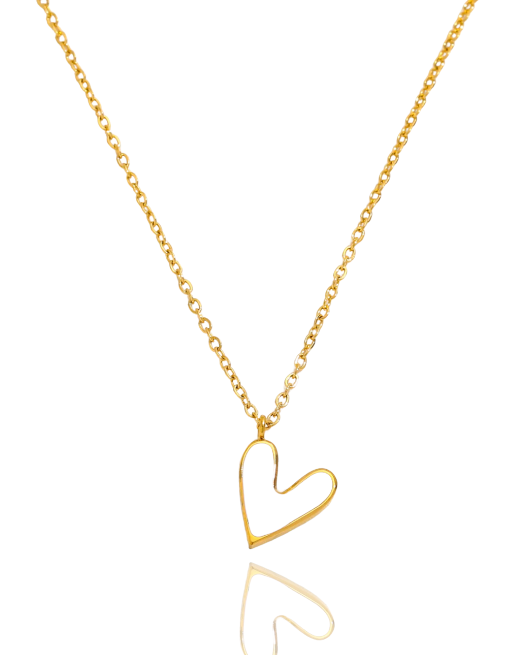 White Heart Pendant Necklace