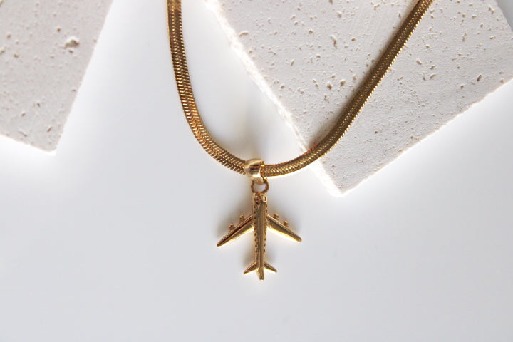 First Class | Gold Airplane Necklace