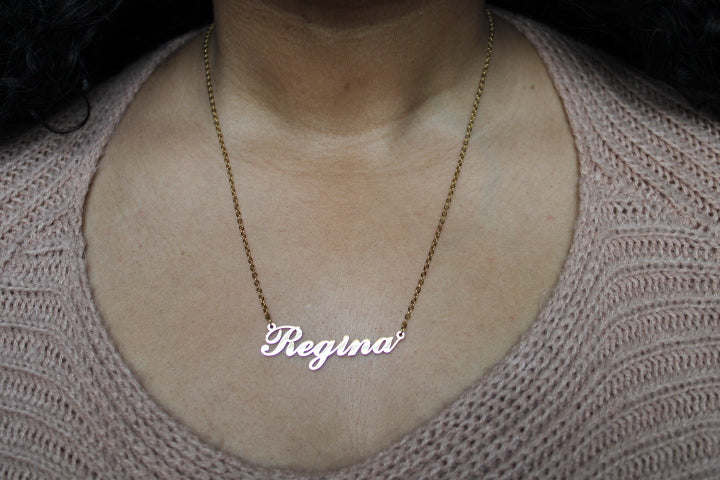Classic Script Nameplate Necklace