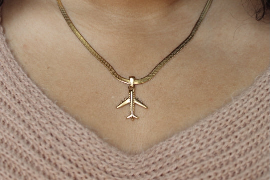 First Class | Gold Airplane Necklace