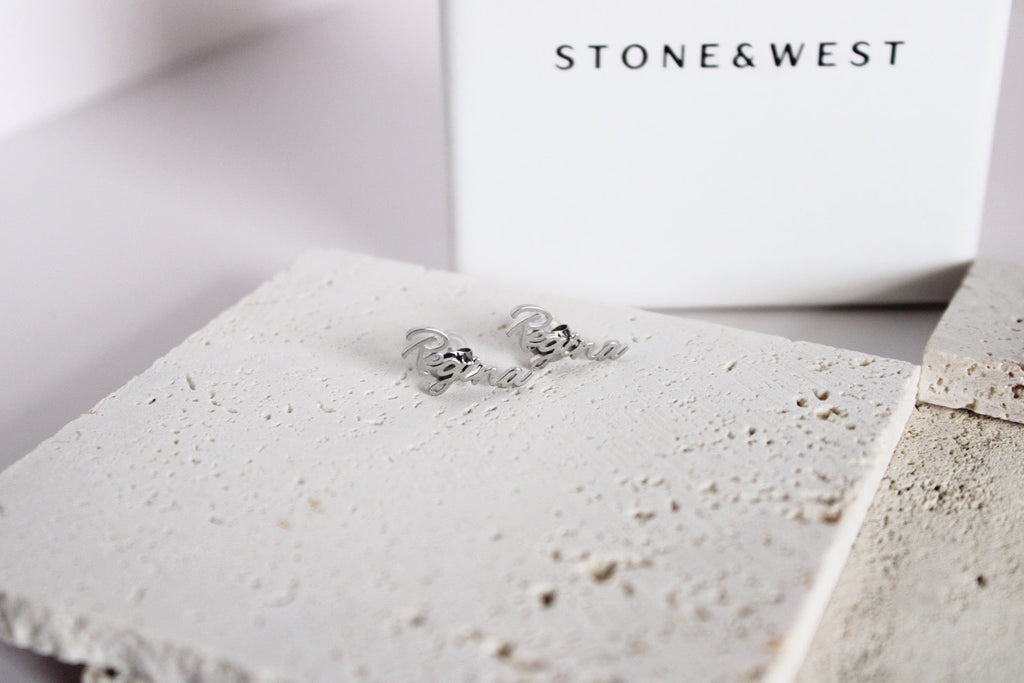 Custom Script Earrings