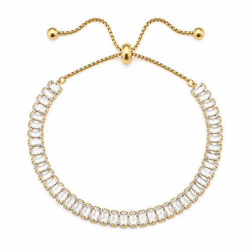 Adjustable Diamond Cut Tennis Bracelet | Gold