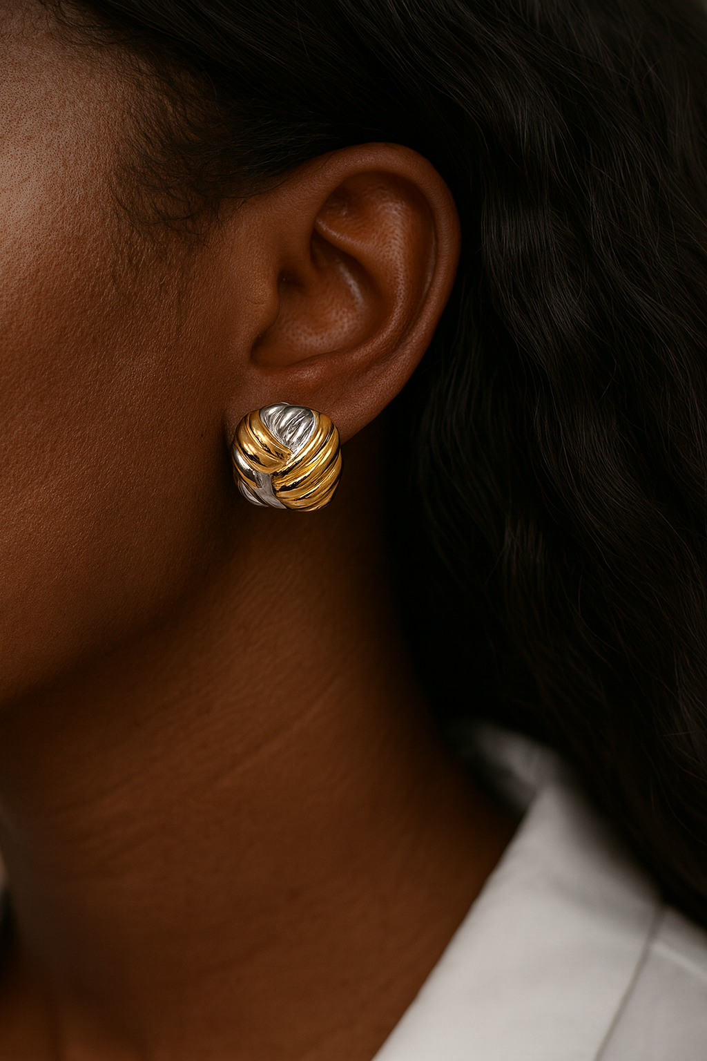Square Twist Mixed Metal Earrings